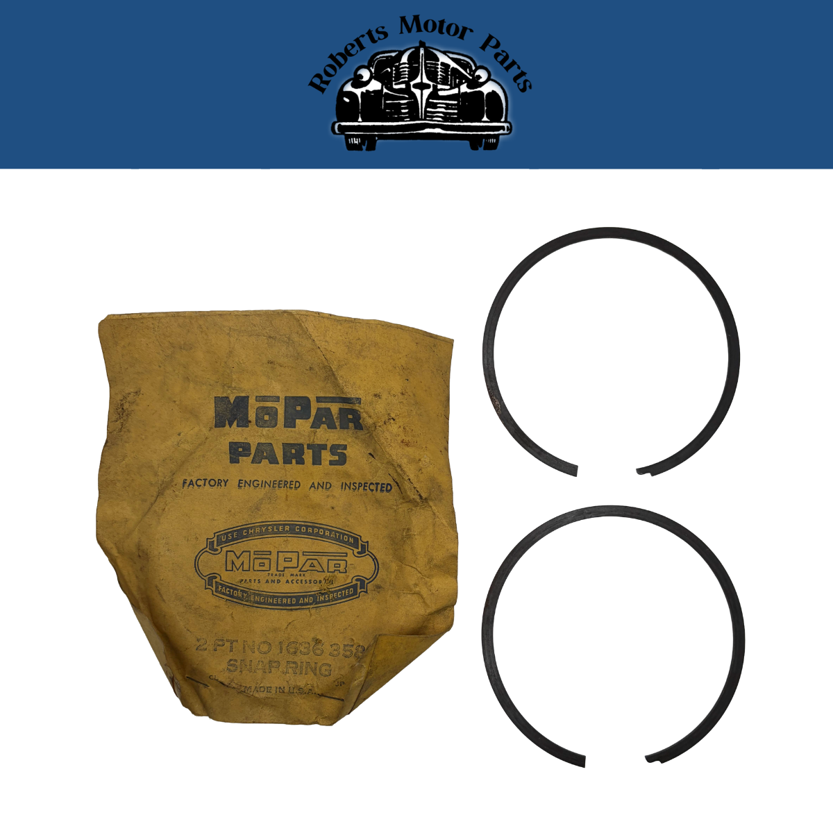 New Old Stock Annulus Gear Snap Ring Pair .064 1956-1958 Mopar 8 Cyl #1636358