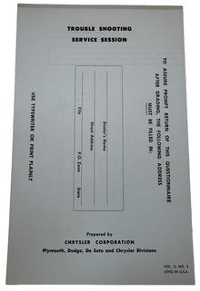 Original Ross Roy Valve Know How Questionnaire 1950 Vol 3 No 3