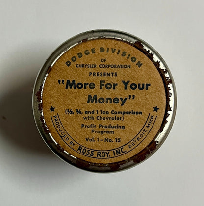 New Old Stock "More For Your Money" Ross Roy Informational Record Dodge Division