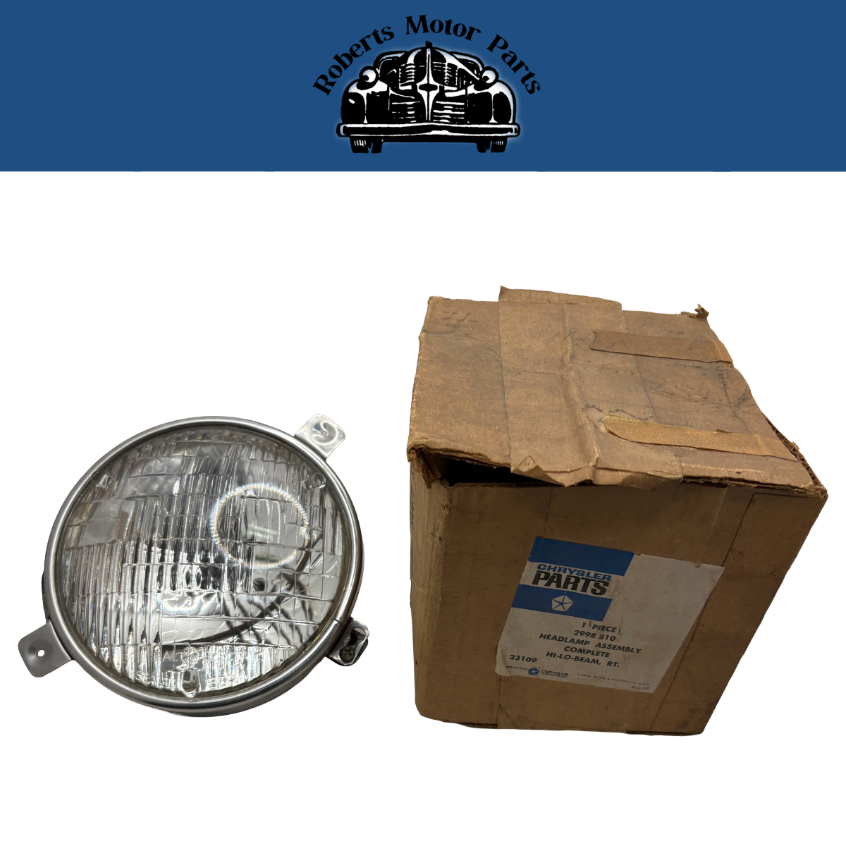 New Old Stock Right Single High and Low Beam Headlamp 1970 Mopar Models #2998810