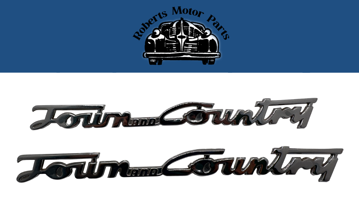 New Old Stock Town And Country Chrome Name Plate Pair For 1946-48 Chrysler