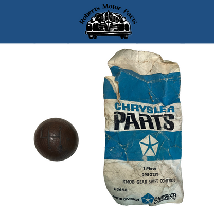 New Old Stock Woodgrain Gearshift Knob for 1969-74 Dodge & Plymouth #2950213