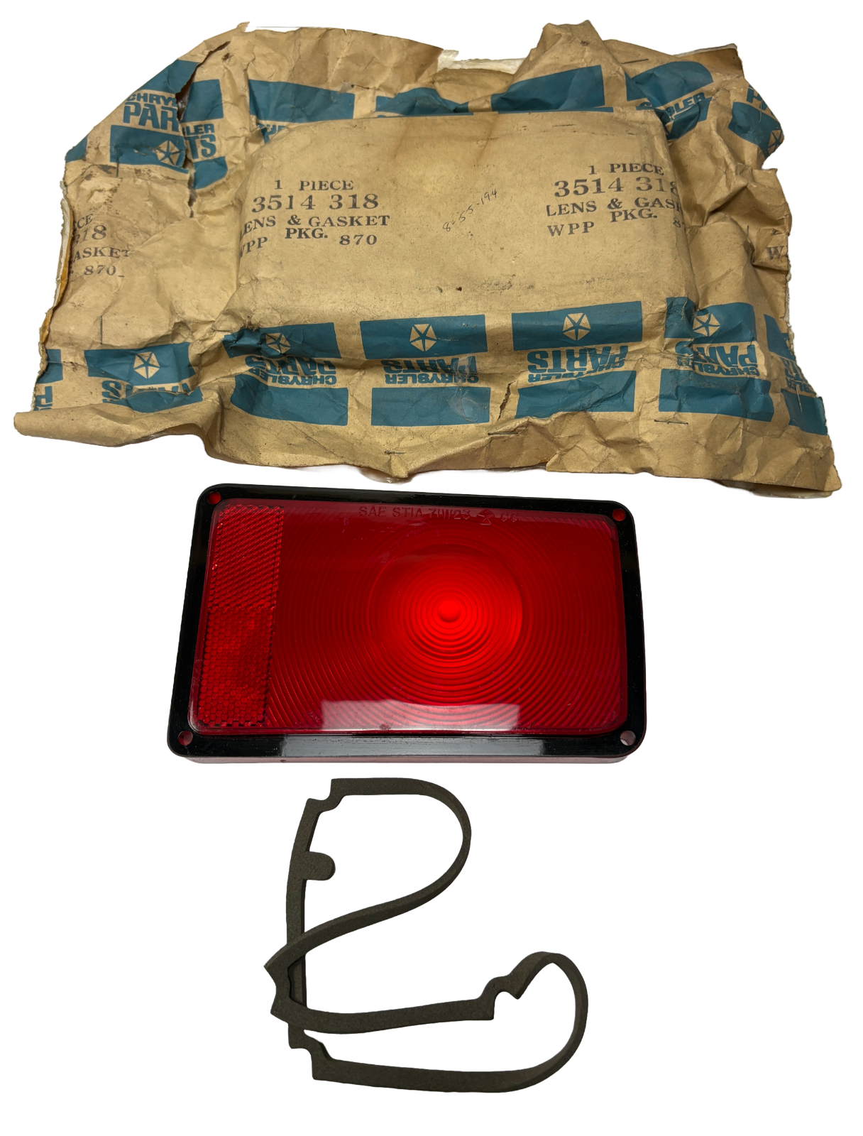 New Old Stock Right Outer Taillight Lens w/ Gasket for 1971 Dodge #3514318