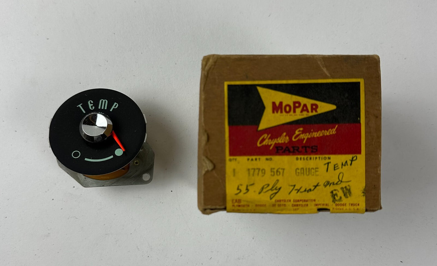 NOS Mopar Temp Gauge 1957-8 Plymouth Savoy Belvedere Fury Plaza #1779567