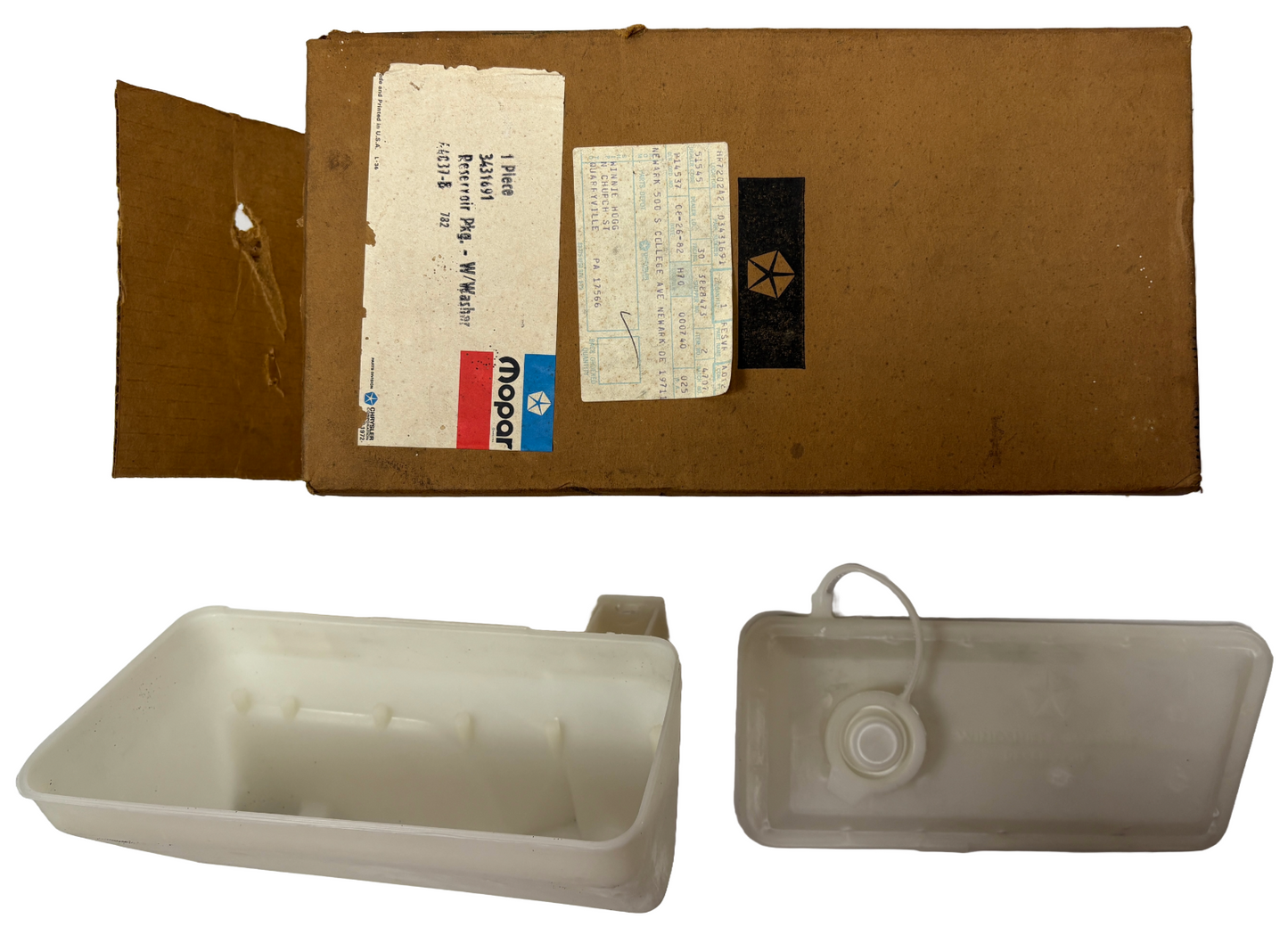 New Old Stock Windshield Washer Reservoir for 1973-74 Models Mopar #3431691