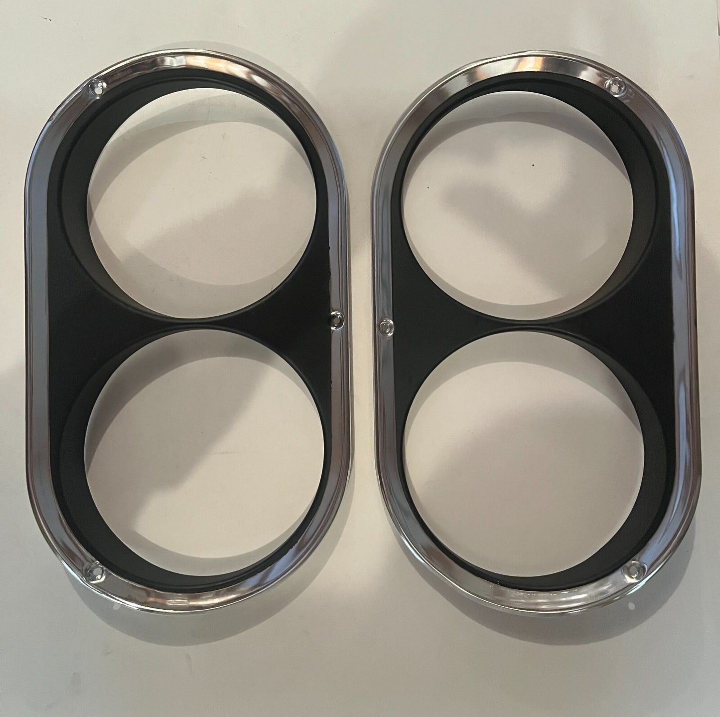 New Old Stock Headlight Bezels 1960-62 Plymouth Valiant Models #2082120 &2082121