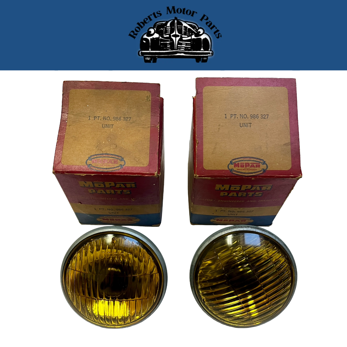 Pair of New Old Stock Seal Beam Fog Lights for 1942-52 Models #986327