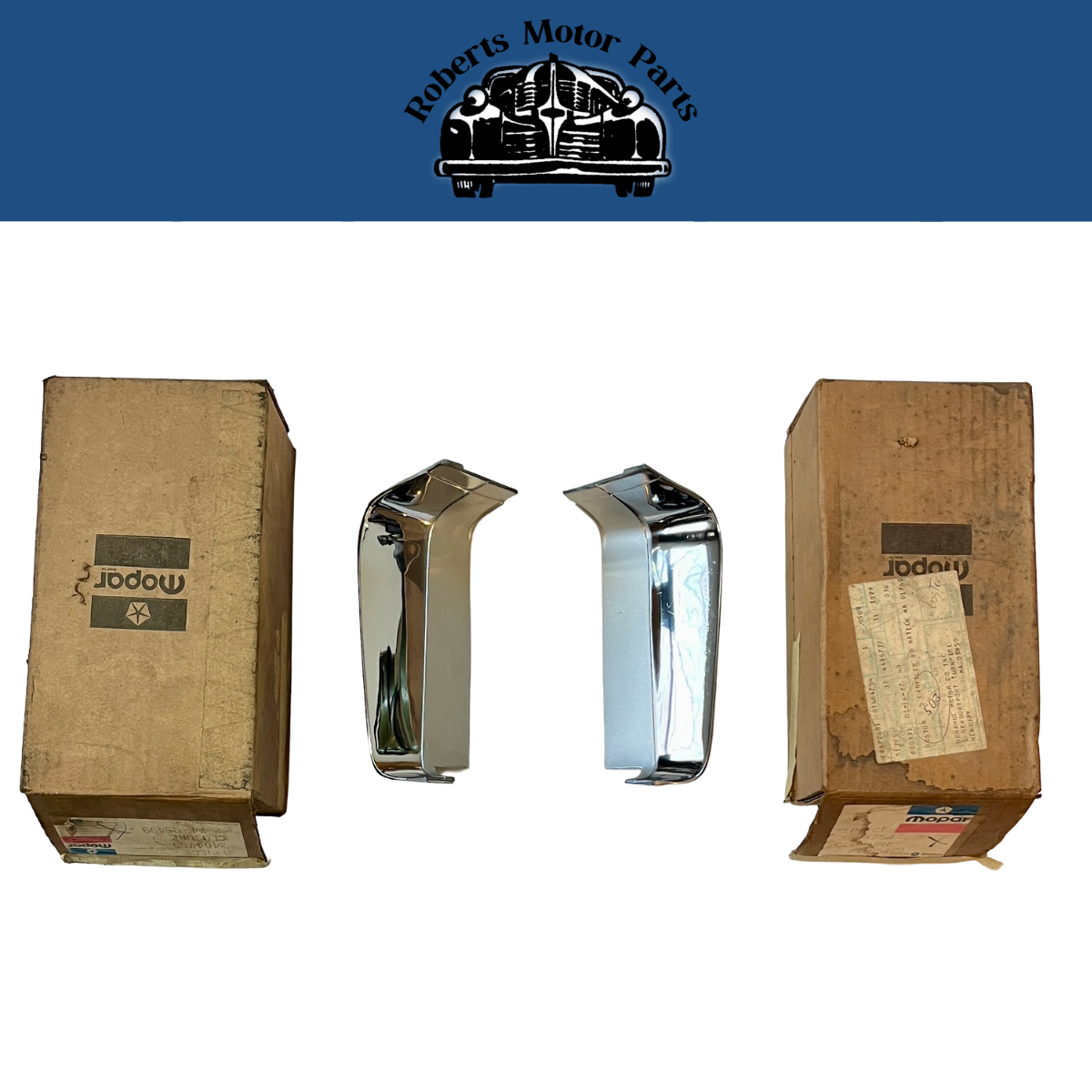 NOS Front Bumper Closure Ends for 1972 Imperial Models #3464754 & #3464755