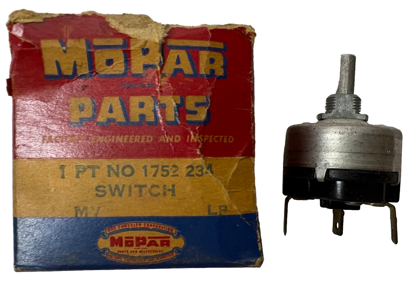 New Old Stock Single Speed Wiper Control Switch for 1957-58 Dodge #1752234