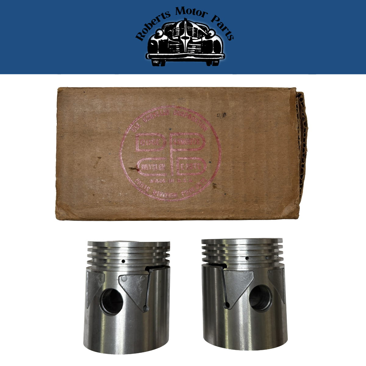 New Old Stock Mopar Piston Pair For 1939-1947 Dodge Truck 1/2 Ton #1241600