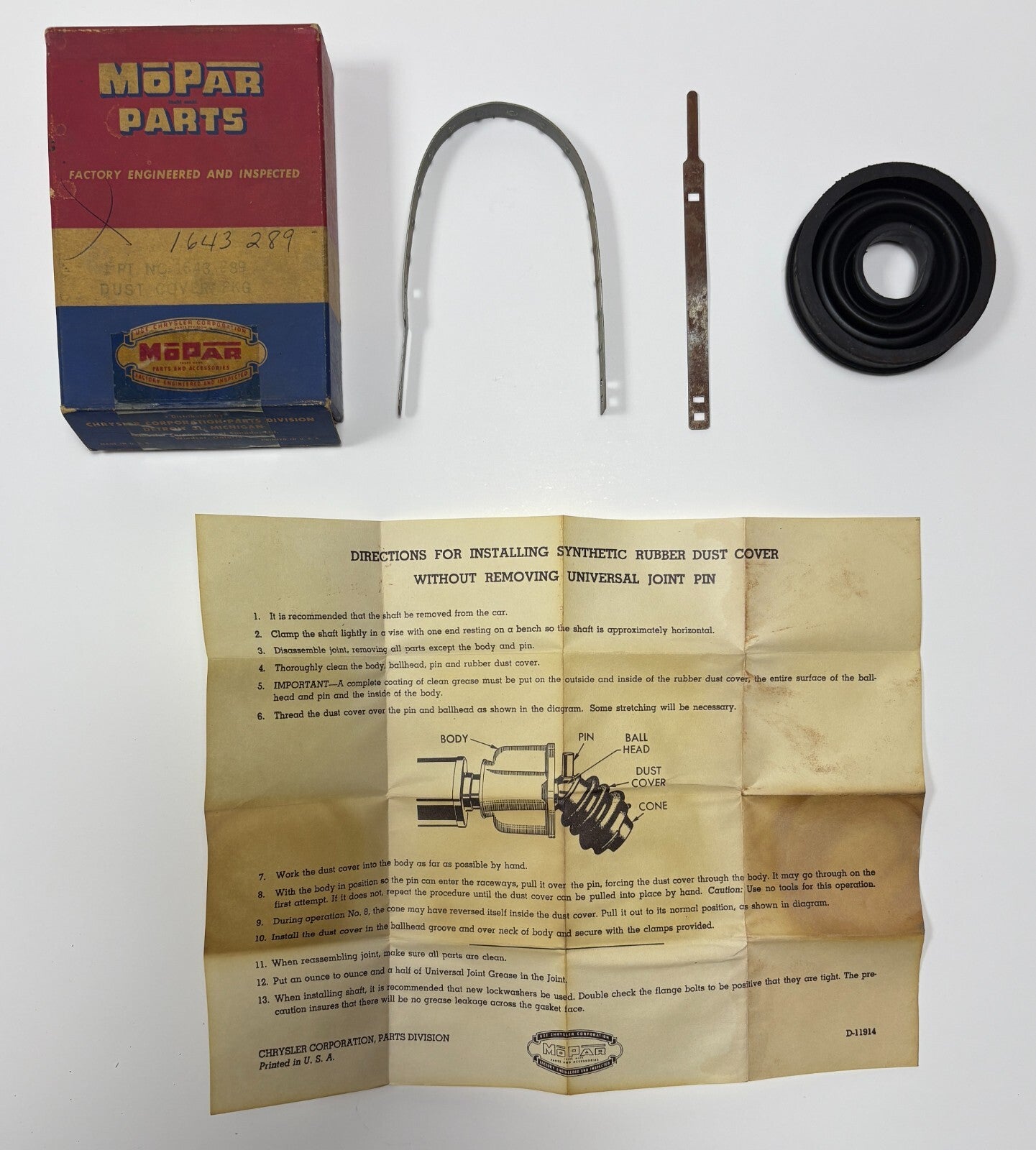 New Old Stock U-Joint Cover Front for Some 1955-56 Models Mopar #1643289