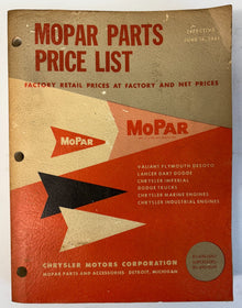 Original 1961 Mopar Parts Price List 81-690-0261