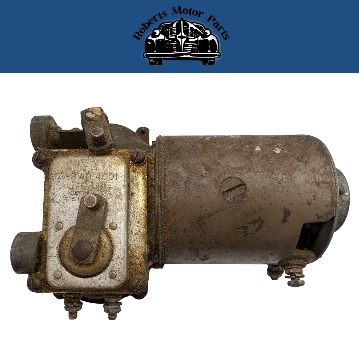 New Old Stock 6V Windshield Wiper Motor For 1940 Chrysler DeSoto Dodge #EWB-4001