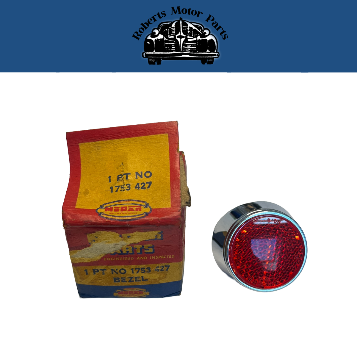 New Old Stock Left Tail & Stop Lamp Reflector for 1957-58 Imperials #1753427