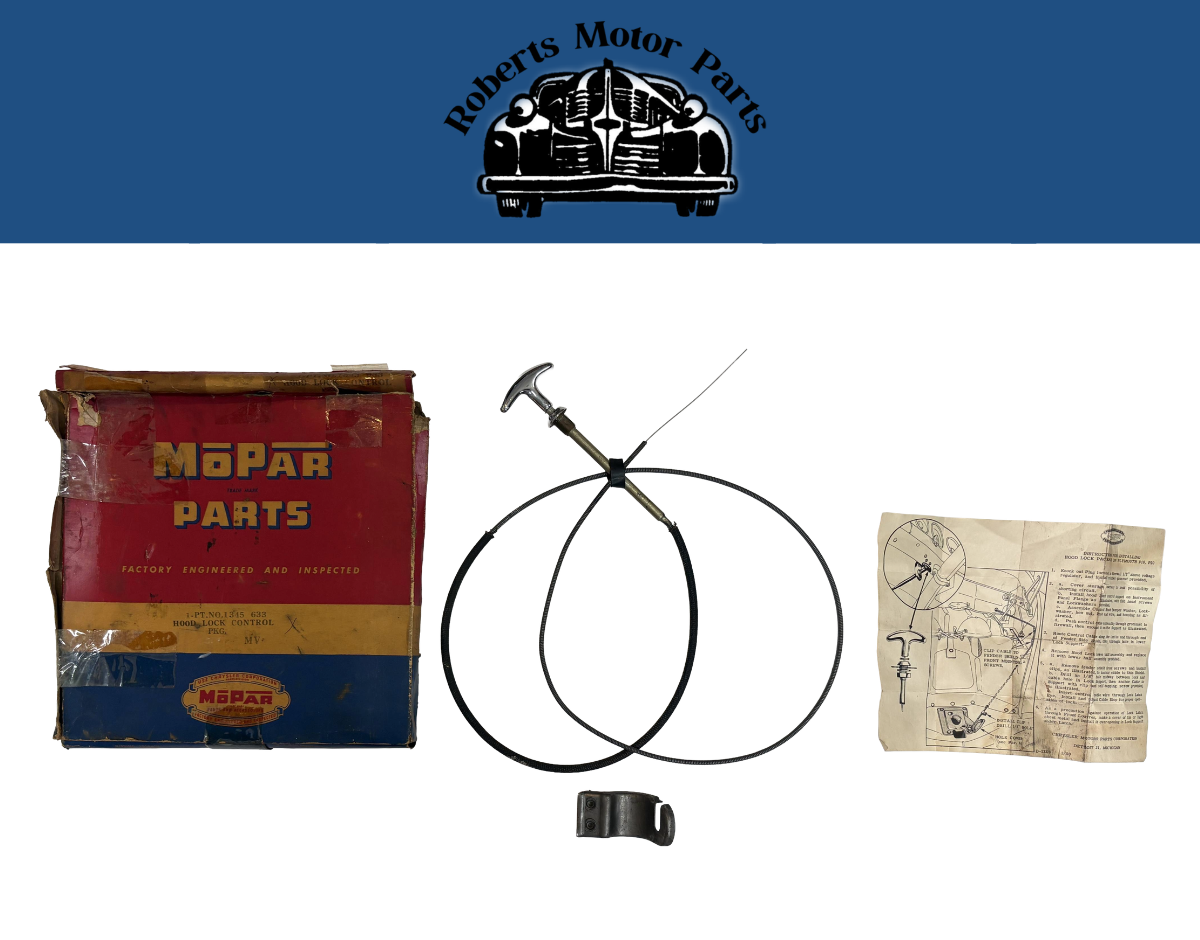 New Old Stock Mopar Hood Lock Control Package For 1950 Plymouth Models #1345633