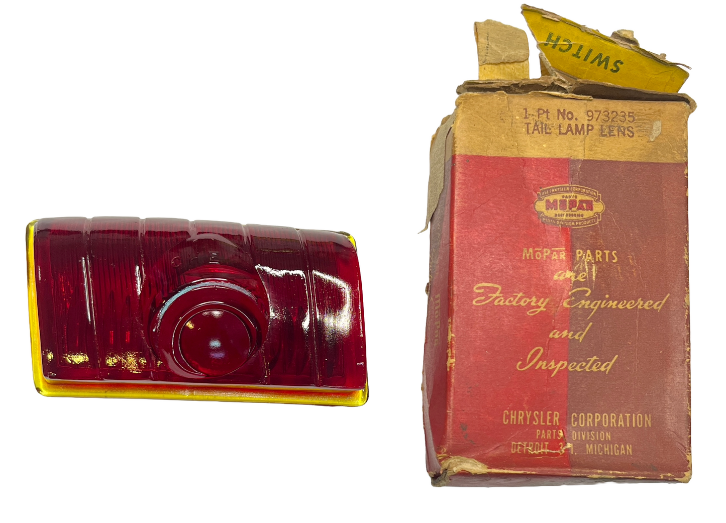 New Old Stock LH Tail Light Lens For 1942 New Yorker Windsor Saratoga #973235