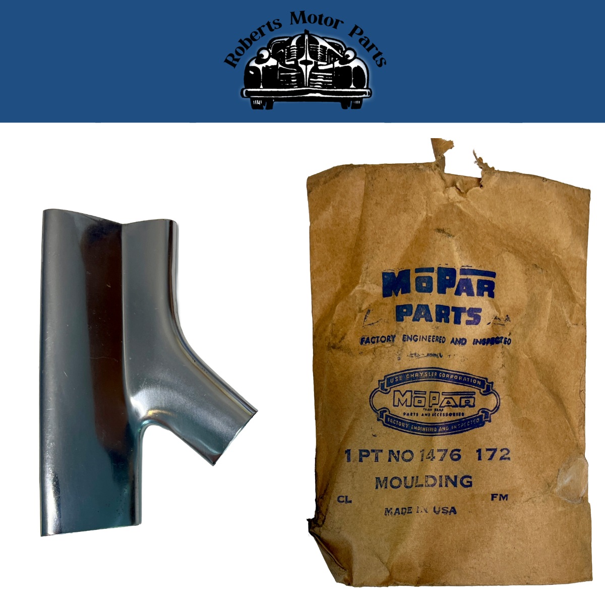 New Old Stock Right Outside Moulding Cap for Some 1953 Desoto Models #1476172
