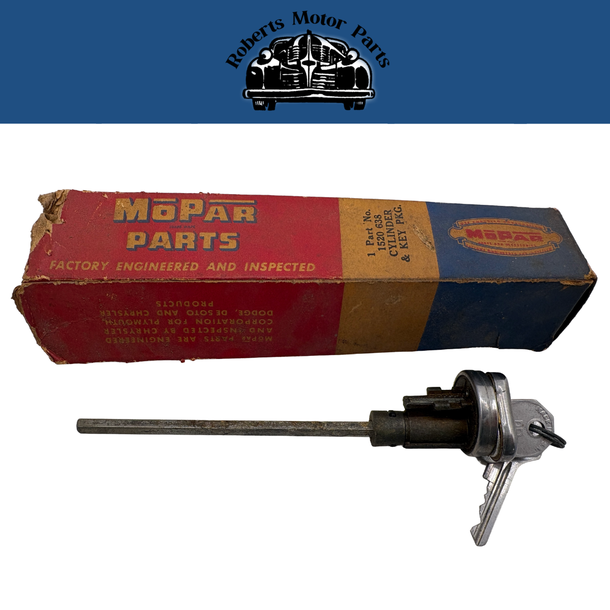 New Old Stock Mopar Door Lock Cylinder w/ Keys 1953-54 DeSoto Chrysler #1520638