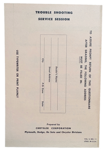 Original Ross Roy Fixin Facts Questionnaire 1951 Vol 3 No 11