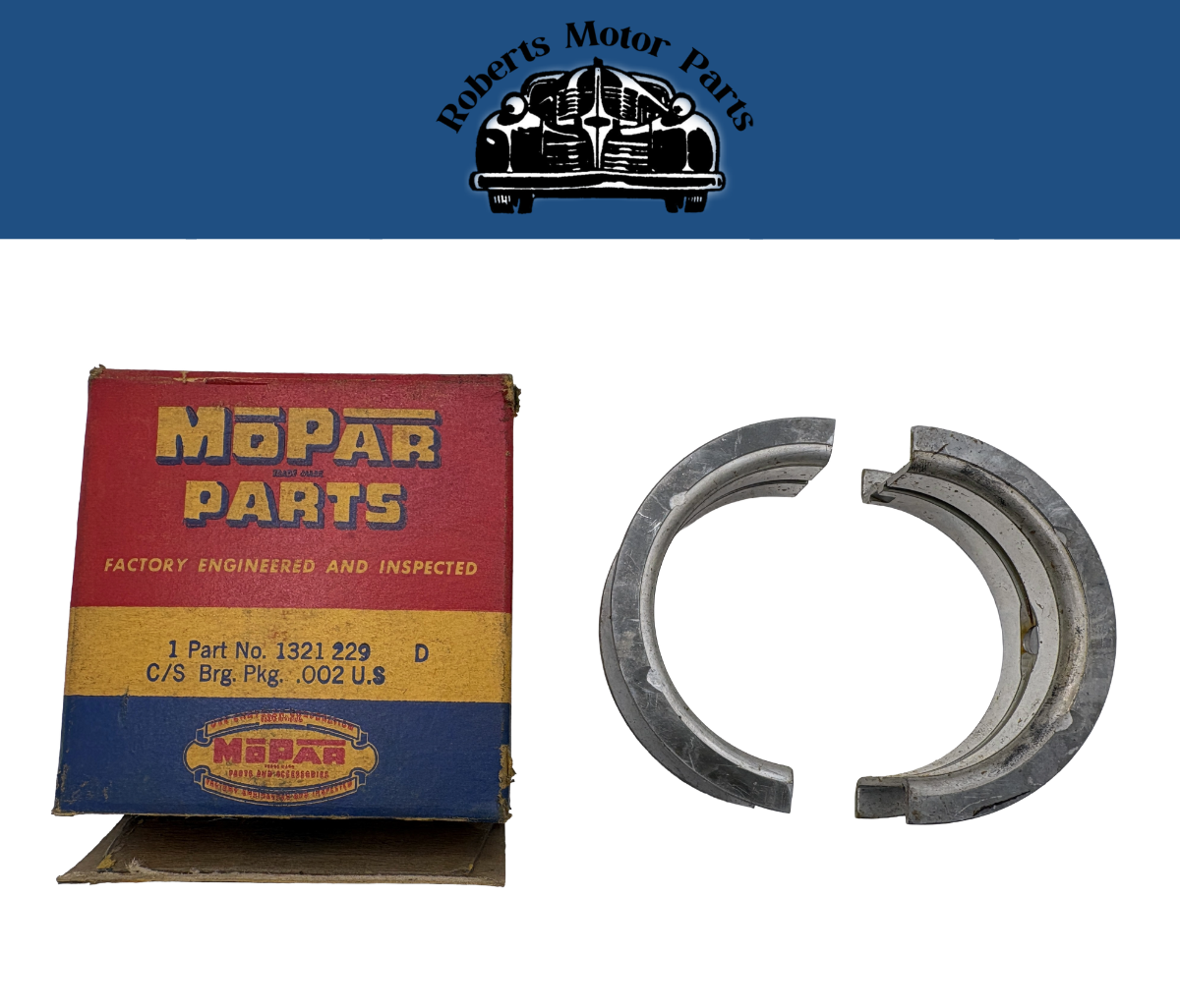 New Old Stock #3 Main Bearing Pair .002 For 1951-1954 Chrysler V8 #1321229