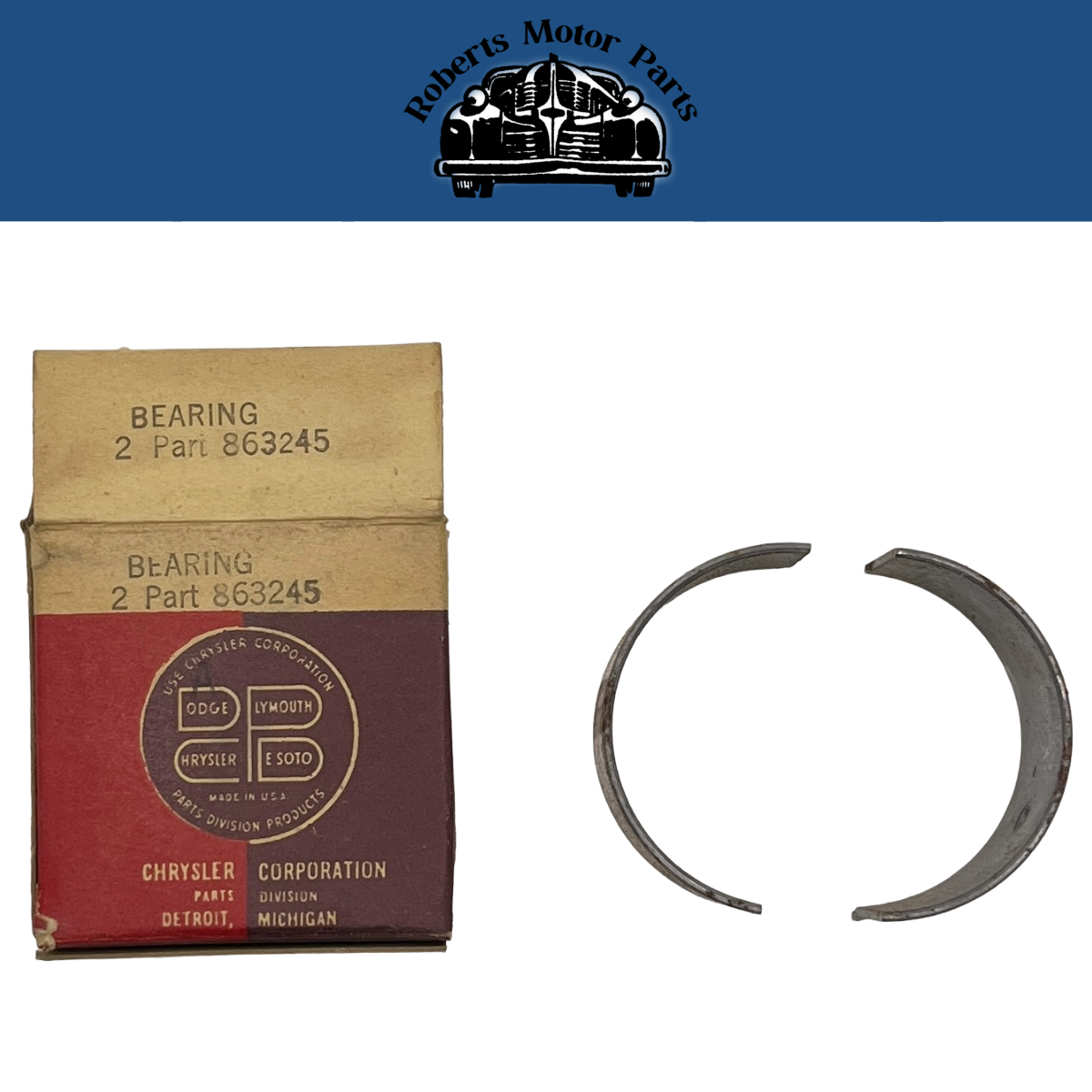 New Old Stock Connecting Rod Bearing .012 Undersized For 1932-41 Mopar #863245