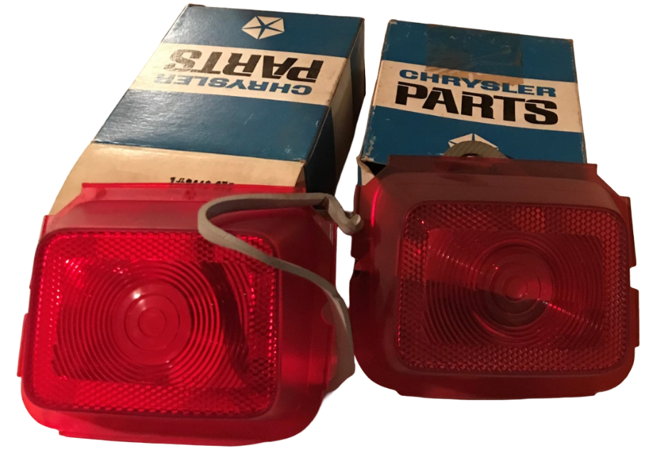 New Old Stock Tail Light Lens Pair for 1964 Dodge 330 440 Polara Models #2448655