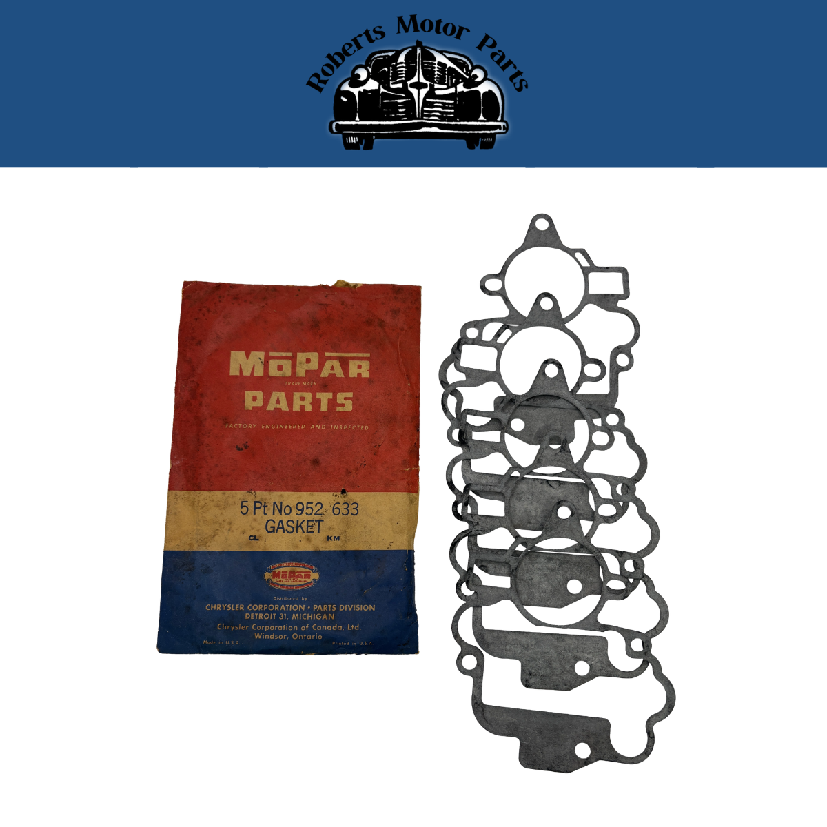 New Old Stock Carburetor Body to Air Horn Gaskets 1941-1952 Mopar Models #952633