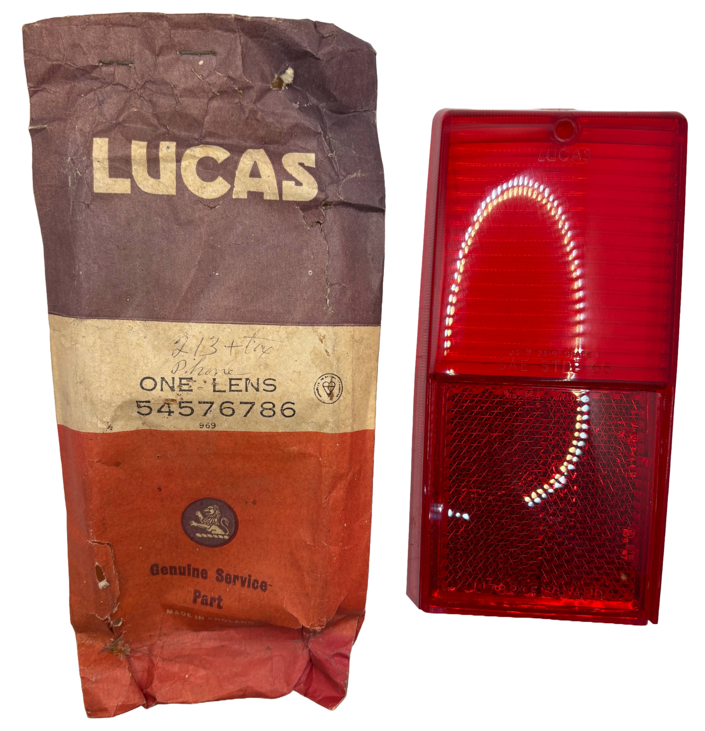New Old Stock Lucas Tail Light Lens for 1969-72 Aston Martin DBS #54576786