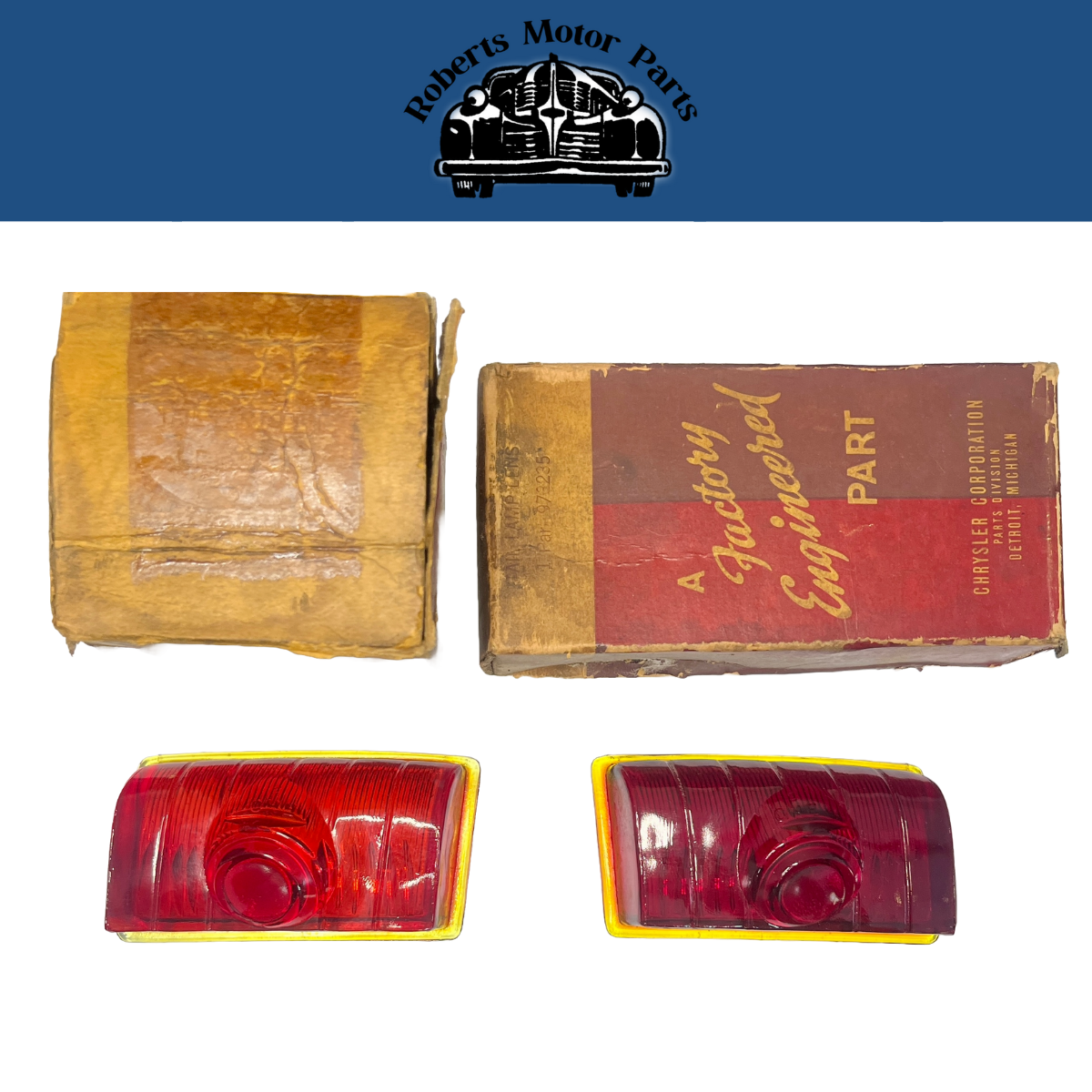 New Old Stock Tail Light Lenses For 1942 Chrysler Models #973234 & 973235