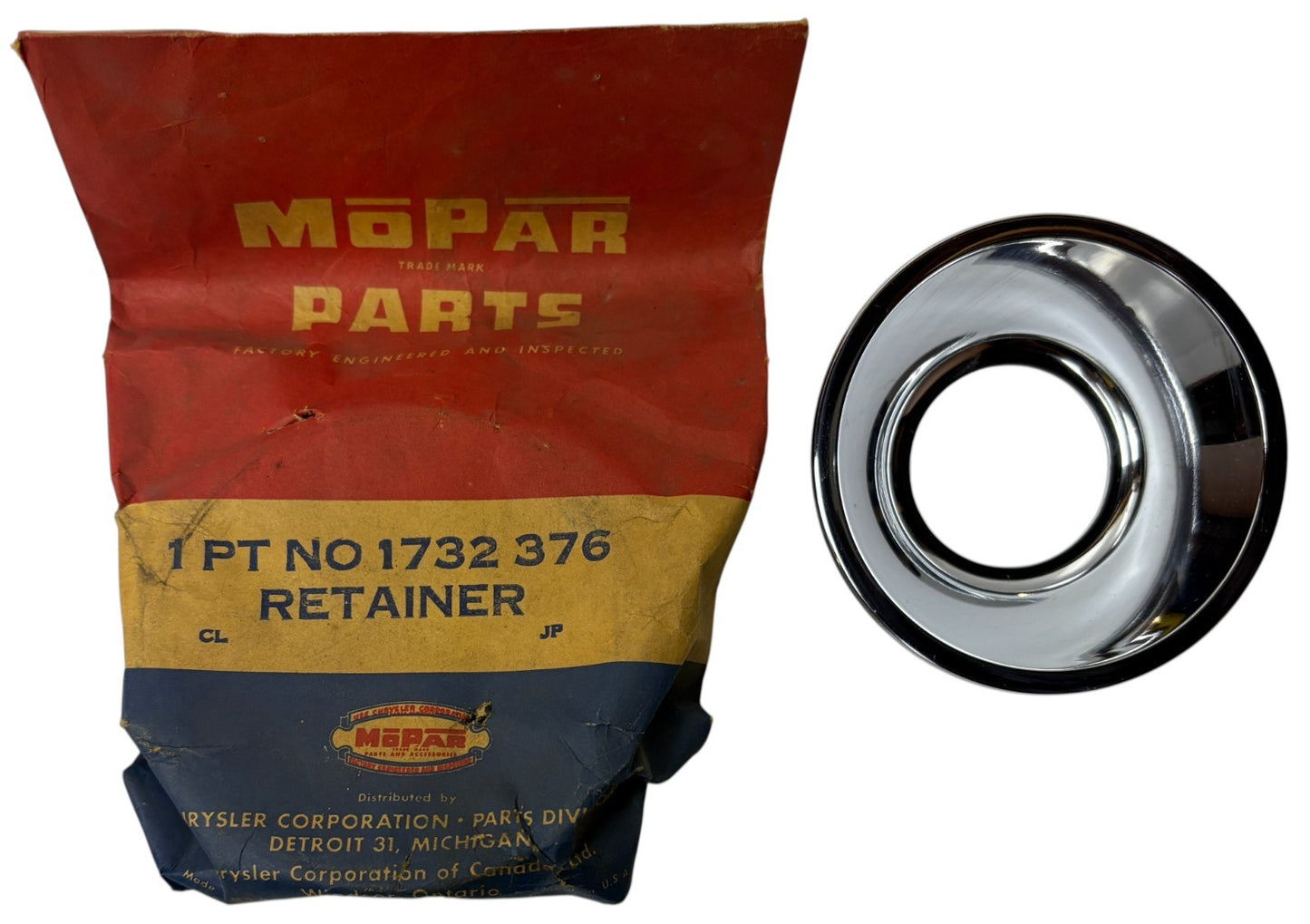New Old Stock Steering Wheel Horn Button Cap for 1957-58 DeSoto Models #1732376