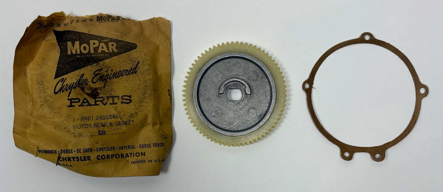 New Old Stock Wiper Motor Gear & Gasket for 1964 B Body Models Mopar #2495548