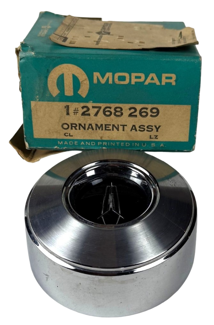New Old Stock Horn Ornament for 1966 Plymouth Barracuda Signet Models #2768269
