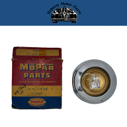 New Old Stock Horn Ornament & Retainer 1949-1950 Plymouth SD #1138545 & #1138546