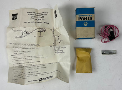 New Old Stock Glove Box lamp package for 1967 Plymouth & Dodge Mopar #2820205