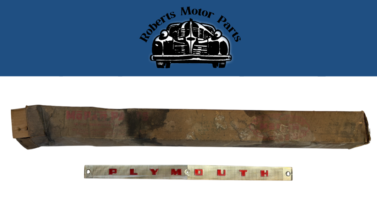 New Old Stock Grille Center Plymouth Nameplate For 1954 Plymouth Models #1494701