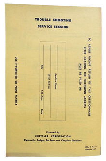 Original Ross Roy Brake Questions Questionnaire 1950 Vol 3 No 6