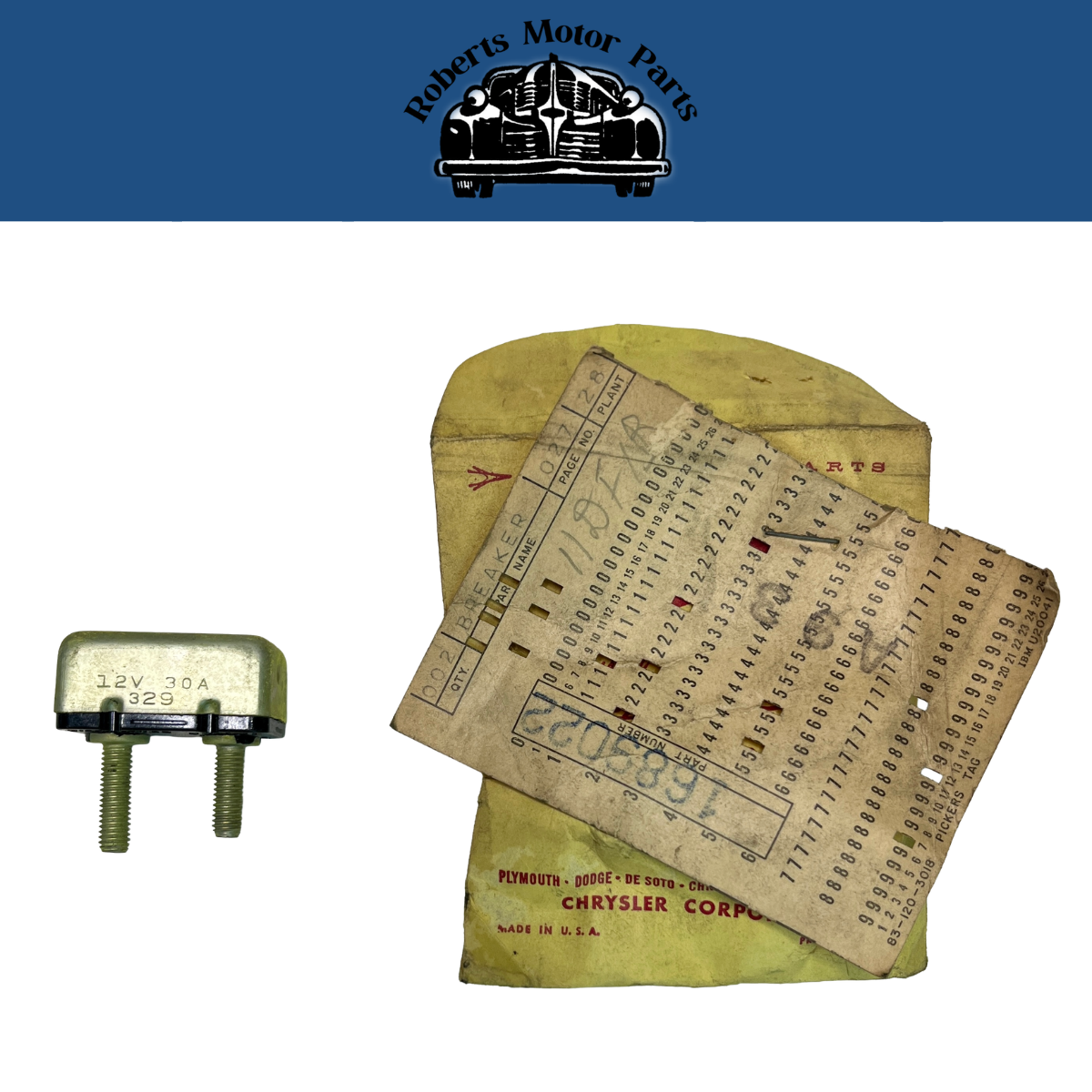 New Old Stock Power Window 30 Amp Circuit Breaker For 1956-1962 Mopar #1689022