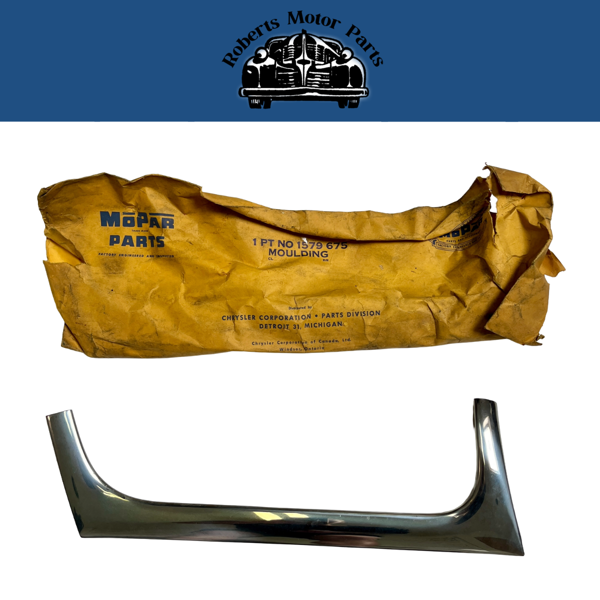 New Old Stock Left Windshield Finish Moulding For 1955-1956 Dodge Mopar #1579675