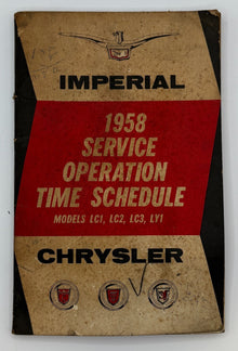 Original 1958 Imperial Service Operation Time Schedule Manual #D-16494