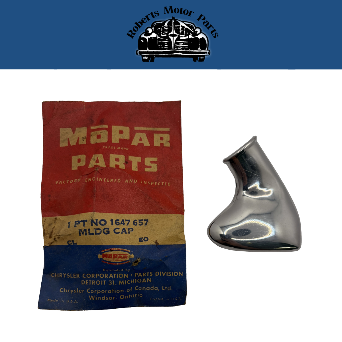 New Old Stock Outside Finish Moulding Joint Cover For 1955 Dodge Models #1647657