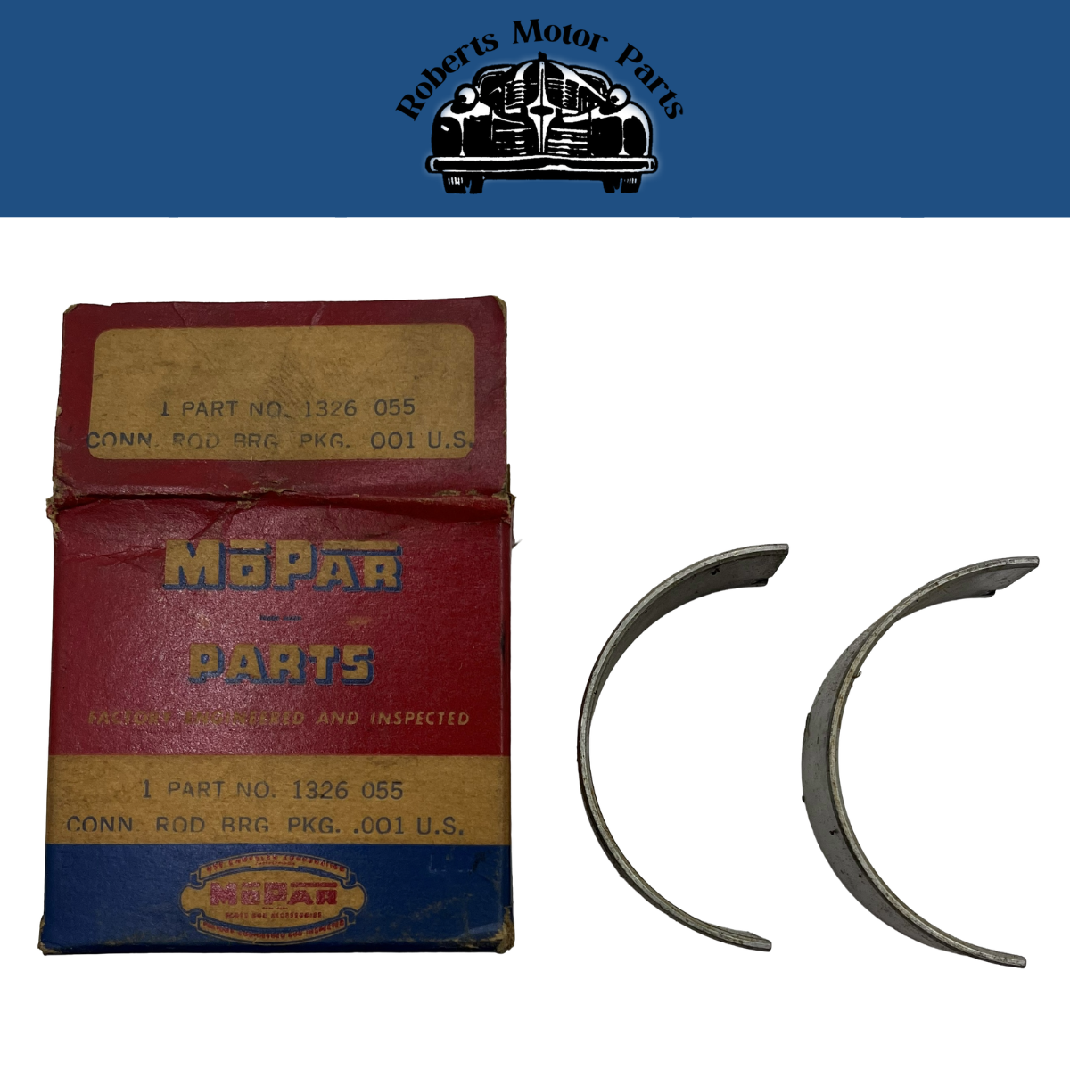 New Old Stock Connecting Rod Bearing Pair .001 For 1953-54 Dodge V8 #1326055