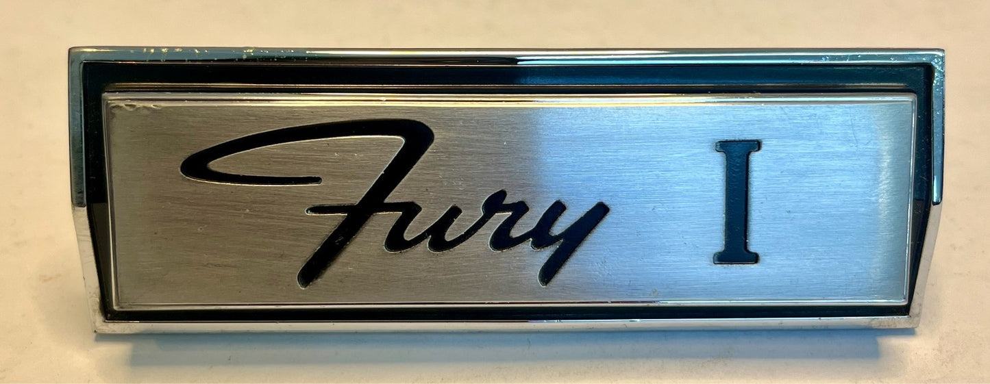 New Old Stock Center Grille Nameplate Emblem for 1966 Fury I Models #2579600