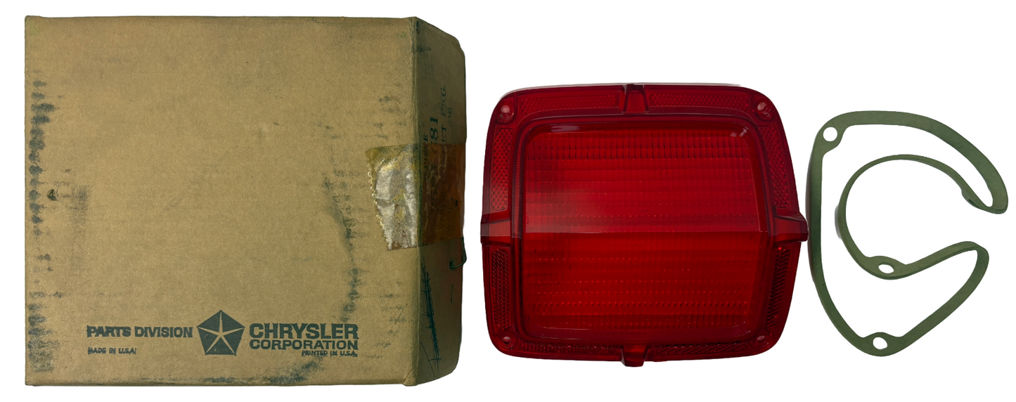 New Old Stock Tail Light Lens & Gasket Package for 1965 Plymouth Wagon #2525681