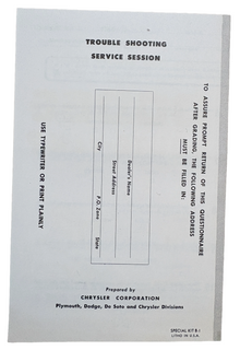 Original Ross Roy Dodge Route Van Questionnaire 1948 Special Kit B-1
