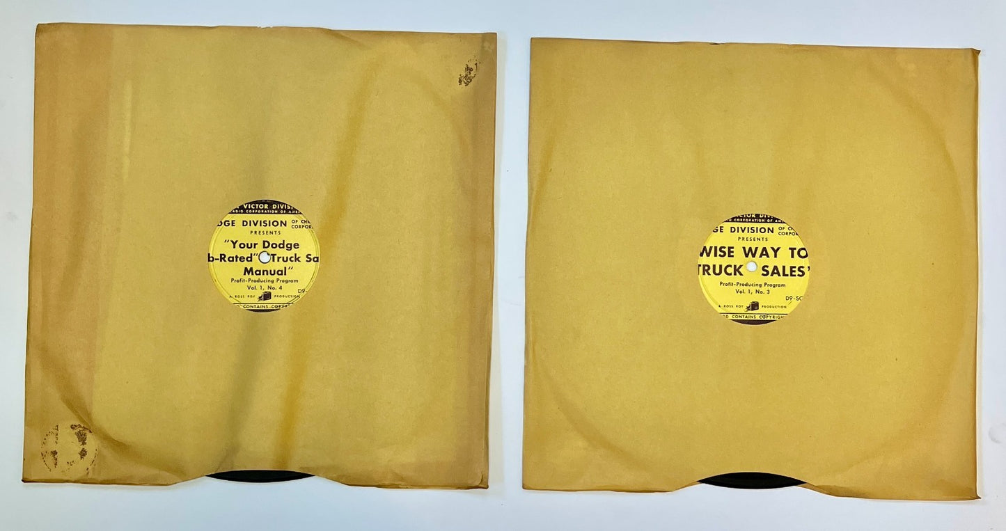 New Old Stock Sales Training Program Records for Trucks by Ross Roy & Chrysler