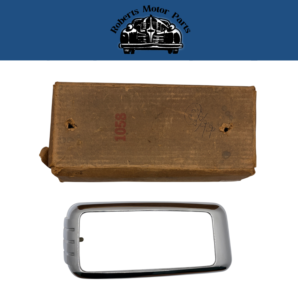 New Old Stock Right Tail Light Chrome Bezel For 1946-1948 DeSoto S-11 #1161446
