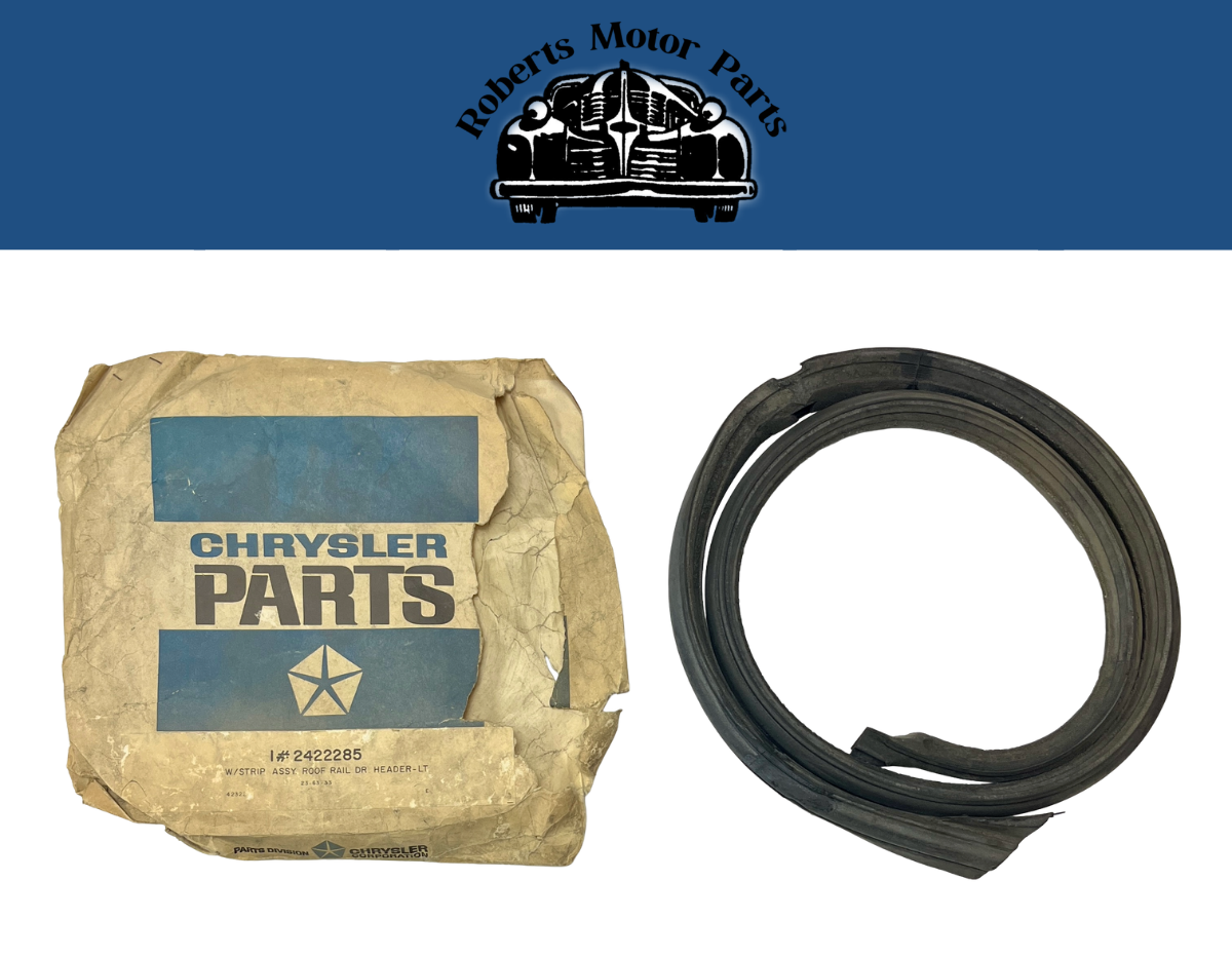 New Old Stock Left Roof Rail Weatherstrip For 1963 Imperial LeBaron #2422285