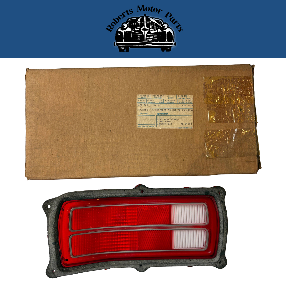 New Old Stock Left Tail Lamp Lens For 1973-76 Plymouth Duster Fastback #3679247