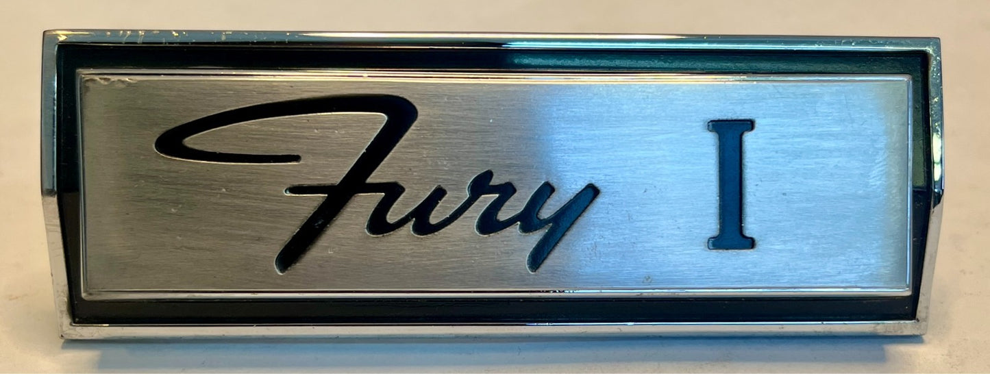 New Old Stock Center Grille Nameplate Emblem for 1966 Fury I Models #2579600