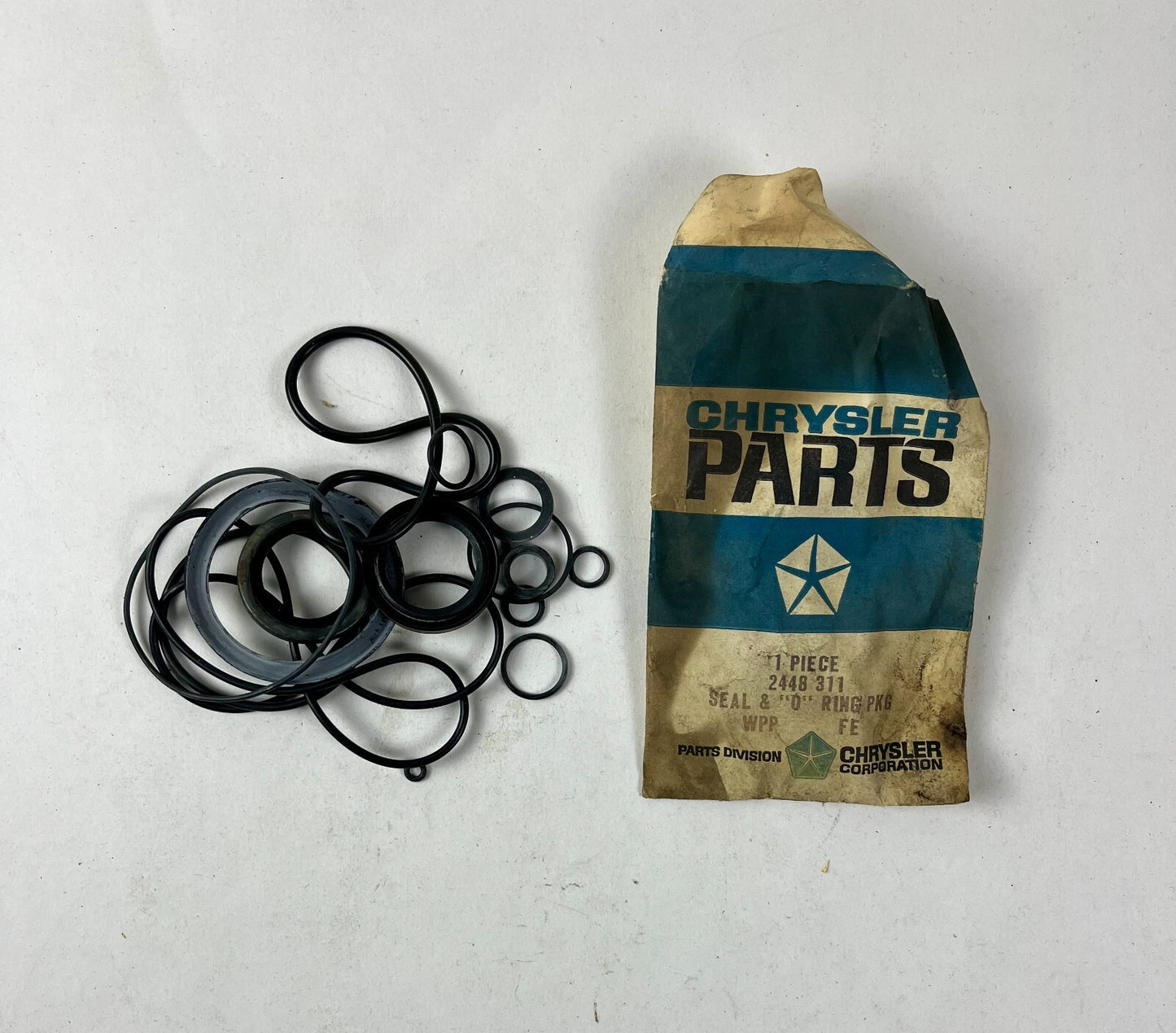 NOS Mopar Power Steering Gear O-Ring Pkg 1962 Thru 1973 Models #2448311